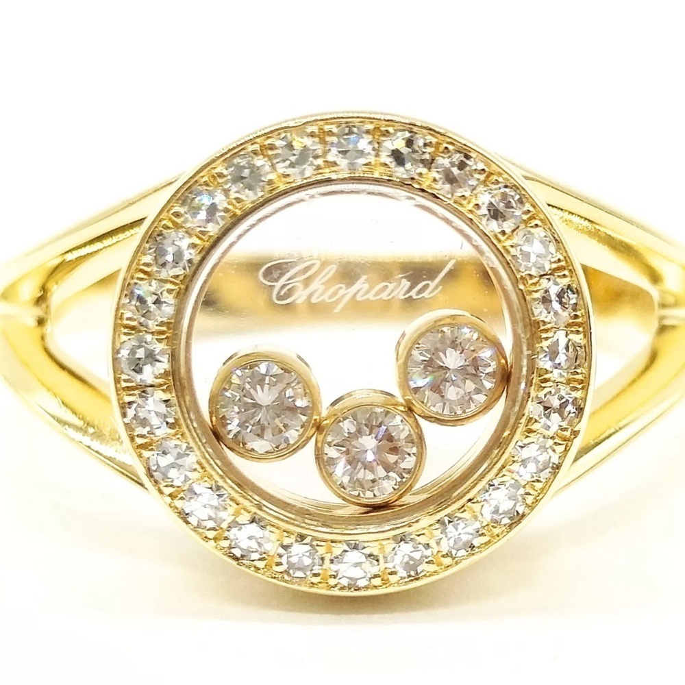Chopard Ring  Happy Diamond 18K Yellow Gold Size 6.5